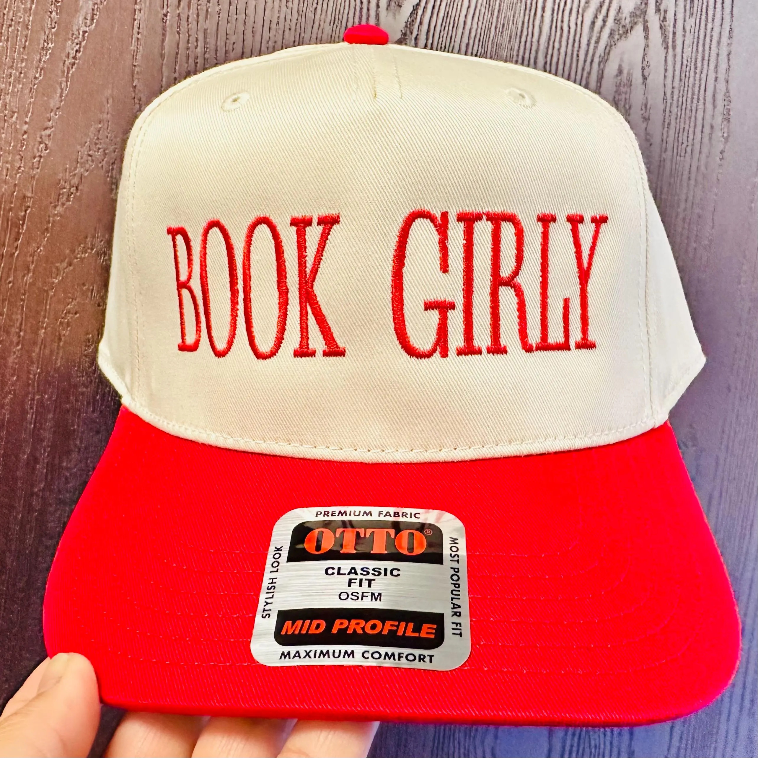 Book Girly Hat: Embroidered Cotton Blend Snapback | Etsy (Global)