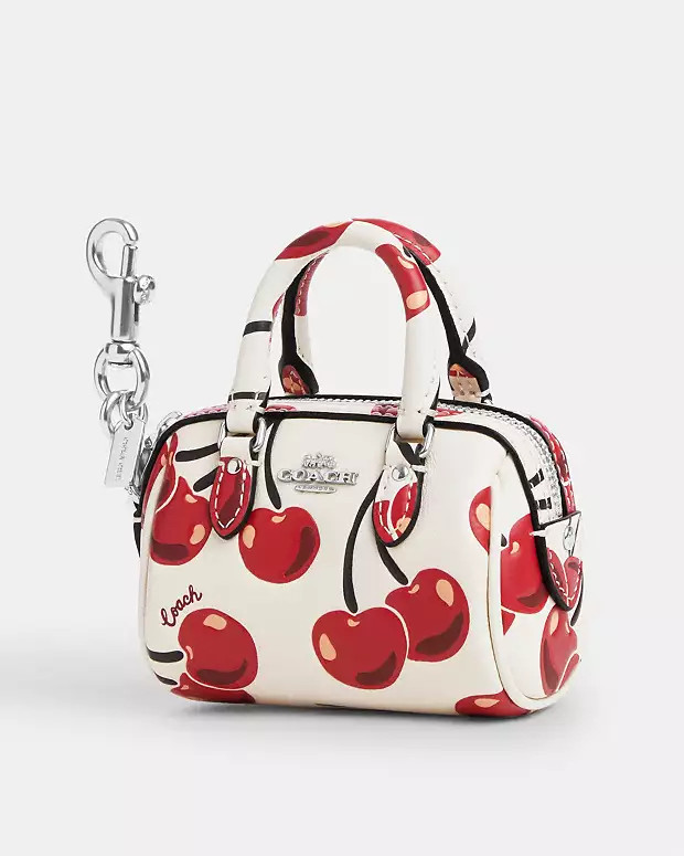 Mini Rowan Bag Charm With Cherry Print | Coach Outlet US