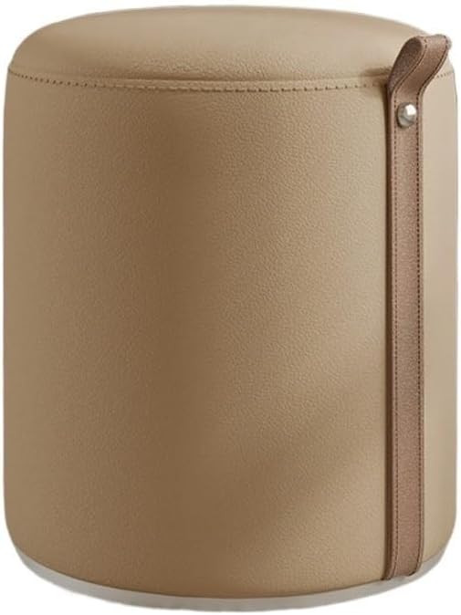 Swivel Swivel Faux Leather Ottoman, Round Vanity Stool Pouf Foot Rest, Rotating Footstool for Liv... | Amazon (US)