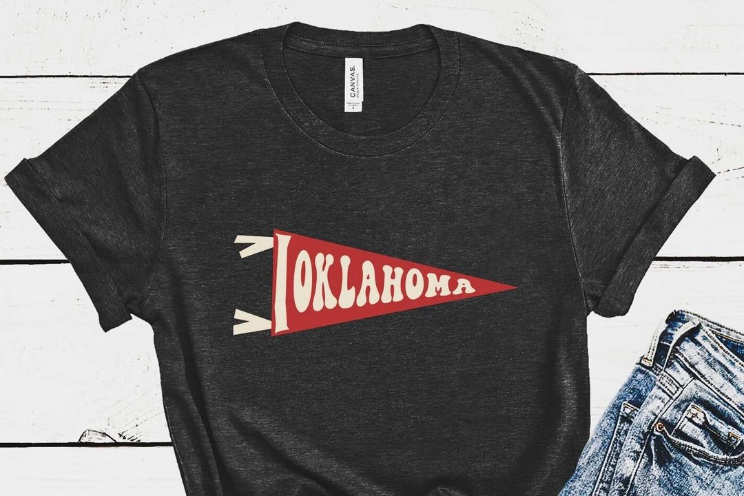 Oklahoma flag Shirt 90s Vintage State of Oklahoma old Map T-Shirt Homeland for OK College Oklahom... | Etsy (US)