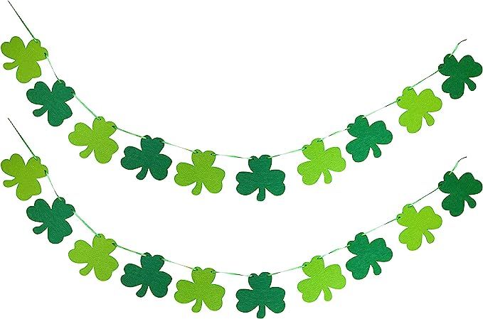 St. Patrick's Day Decorations Felt Shamrock Clover Garland Banner for St.Patrick's Day Lucky Sham... | Amazon (US)
