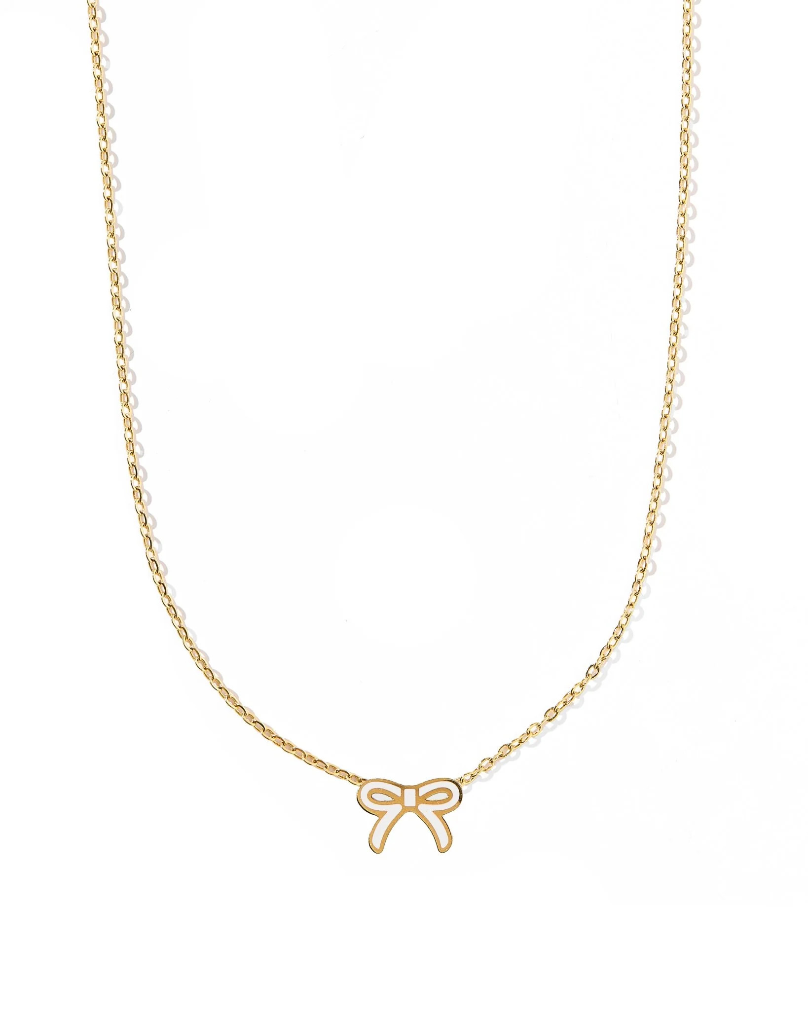 Necklace - Sadie Bow White | LINNY CO LLC