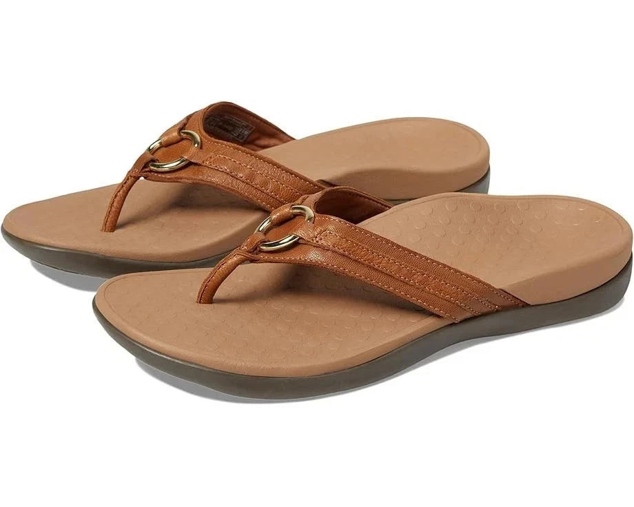 Women's Vionic Tide Aloe 10010887 Sandals Mocha Leather Toe Post Thong ZOGG2391 | Shop Simon
