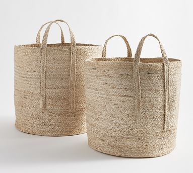 Baja Handwoven Jute Baskets - Set of 2 | Pottery Barn | Pottery Barn (US)