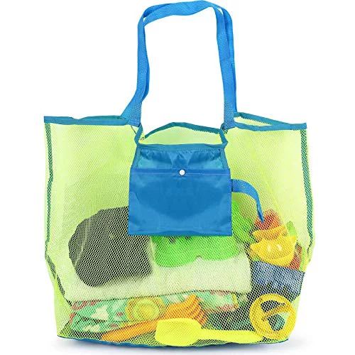 Click N’ Play Colorful Lightweight Mesh Beach Bag with High Capacity for Multipurpose Storage o... | Walmart (US)