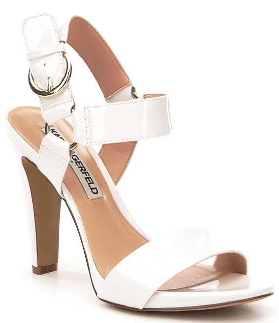 KARL LAGERFELD PARIS Cieone Patent Leather Dress Sandals | Dillard's | Dillard's