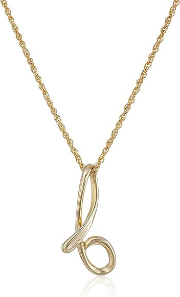 Sterling Silver Cursive Script Initial Pendant Necklace, 18" | Amazon (US)