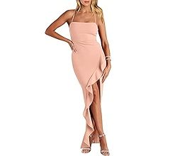 ANRABESS Women Prom Dress Sleeveless Bodycon Formal Cocktail Evening Party Maxi Dresses Ruffle Si... | Amazon (US)