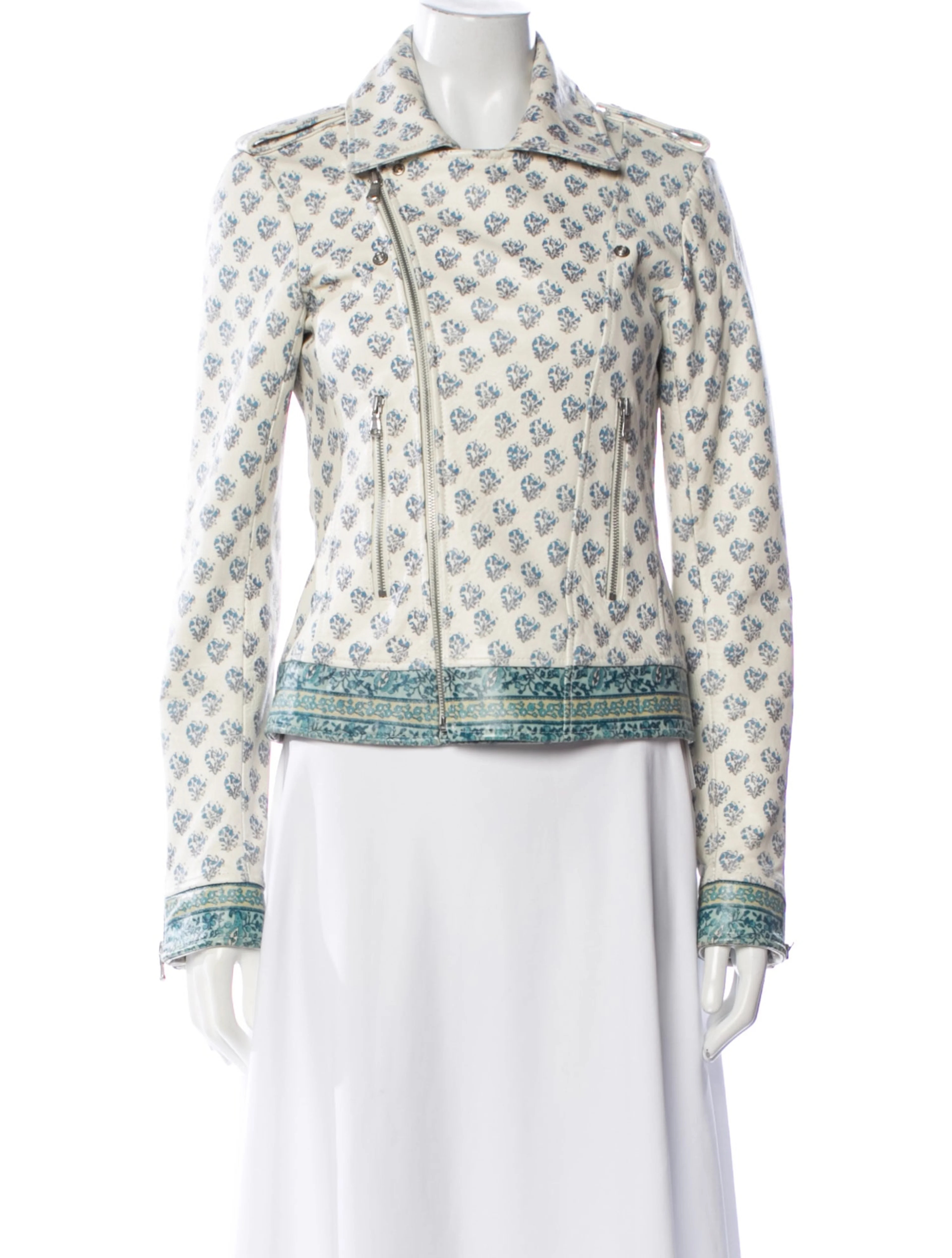 Lamb Leather Printed Blazer | The RealReal