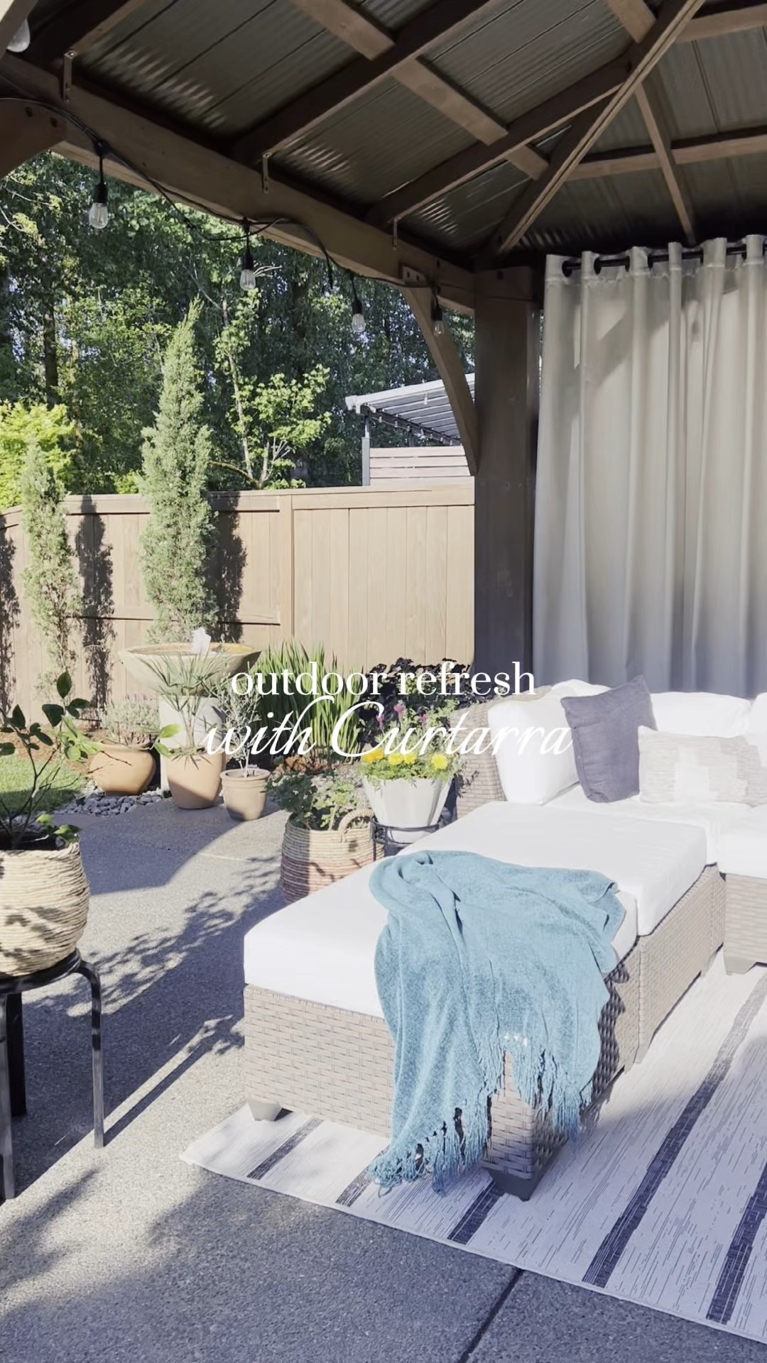 Outdoor Refresh! New outdoor curtains for our backyard patio instantly elevated and cozied up this space. I’m in love! Beige. Neutral. Oasis. Vacation Vibes. Custom Curtains. 

#LTKHome #LTKSaleAlert #LTKSeasonal