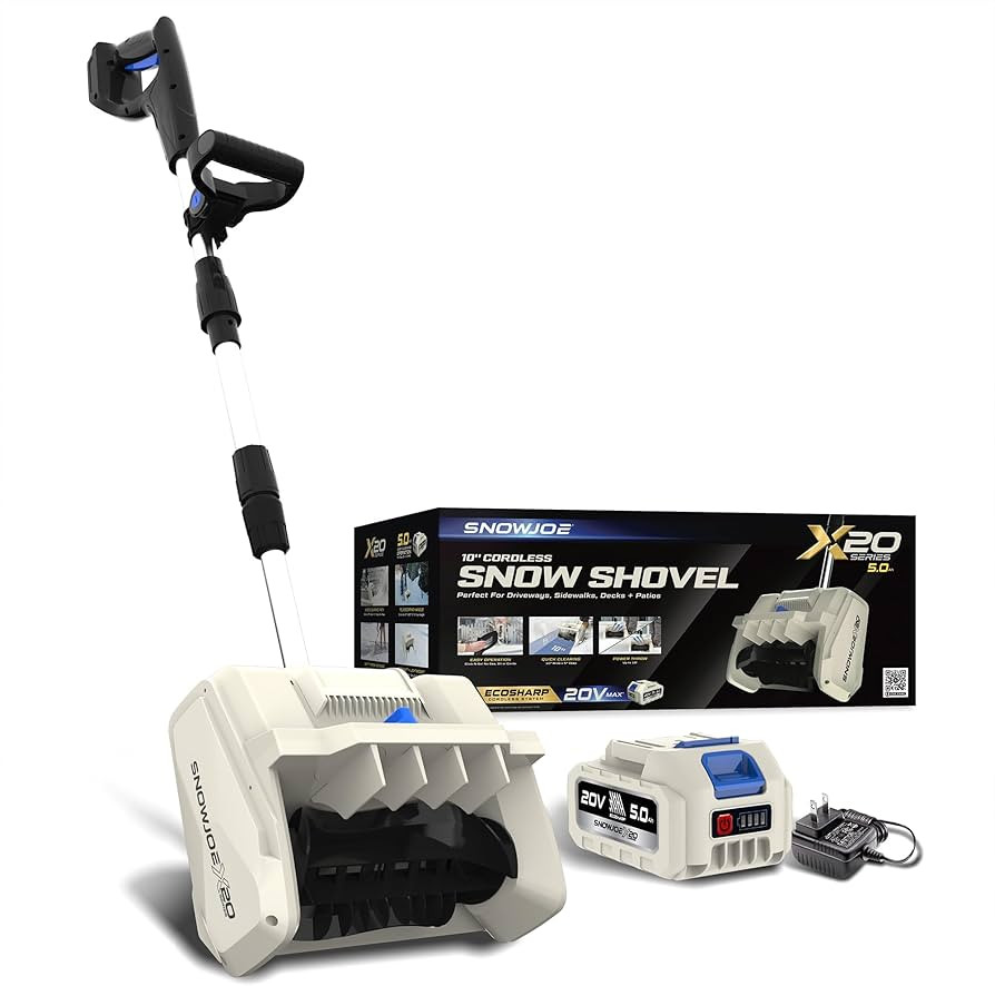 Snow Joe Cordless Snow Shovel Kit with 10" Wide x 5" Deep Snow Cut for Decks, Steps and Walkways,... | Amazon (US)