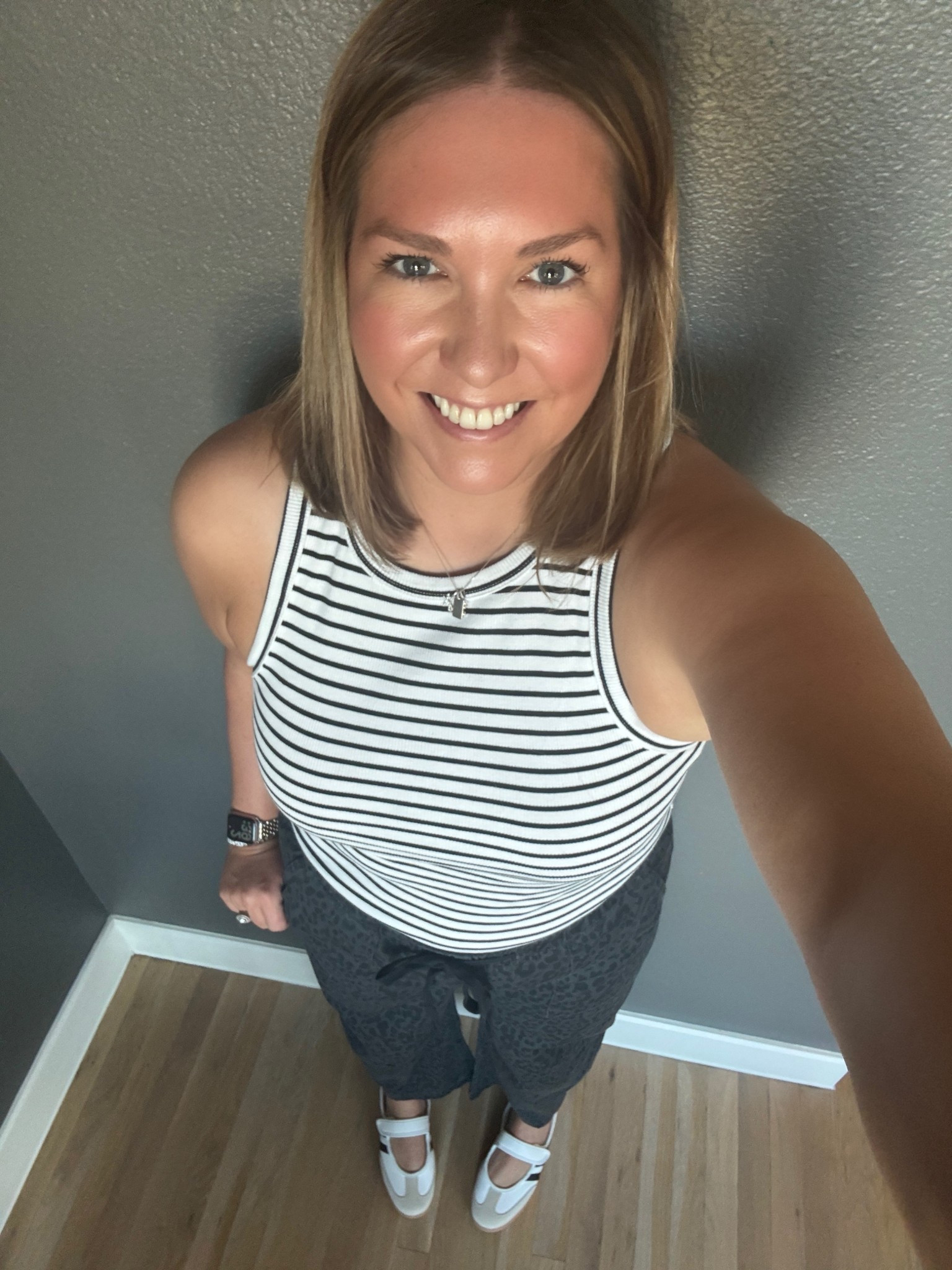 Took our foster dog to the brewery to hopefully find an adoptive family. Our weather is still so warm and gorgeous. We cannot believe we are sitting on patios in November. I love the pull on style of these pants along with their subtle print  

#LTKootd #LTKMidsize #LTKShoeCrush