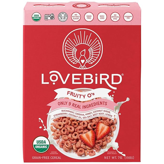 Lovebird, Cereal Grain Free Strawberry Organic, 7 Ounce | Amazon (US)