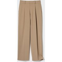Uniqlo - Pleated Wide Trousers - Beige - XS | UNIQLO (UK)