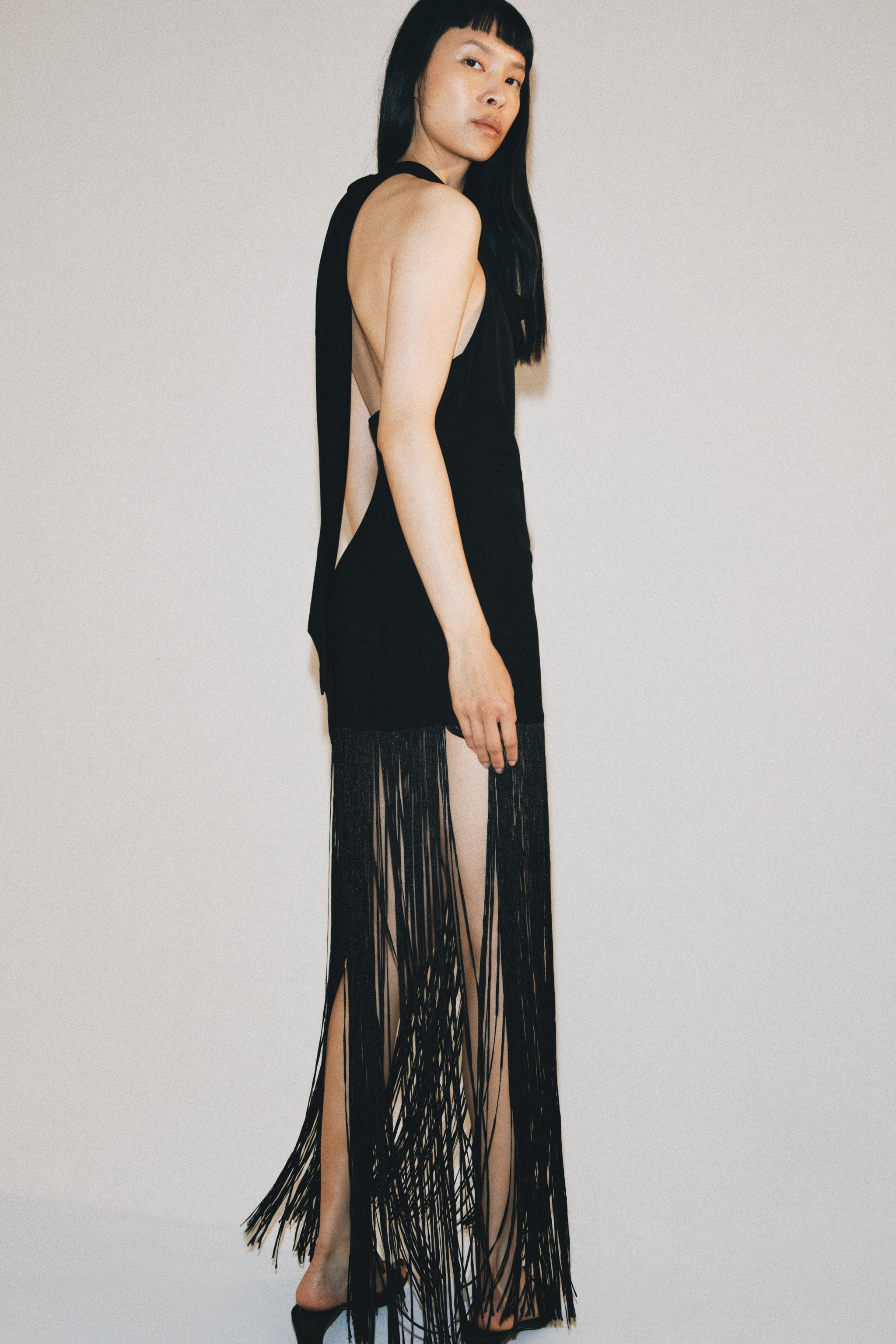 ZW COLLECTION HALTERNECK FRINGED DRESS | Zara IT