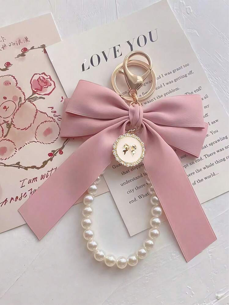 Bag Pendant Bag Accessories Faux Pearl Keychain Cute Faux Pearl Beaded Bracelet Keychain Vintage ... | SHEIN