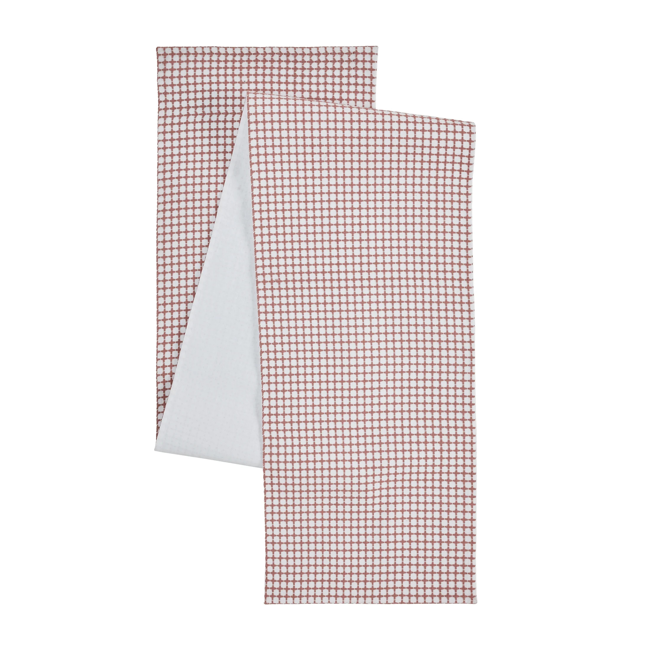 My Texas House Faye Cotton Rich Grid 14" x 90" Table Runner, Pink | Walmart (US)