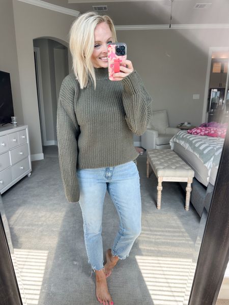 Wearing a medium in the Walmart sweater, so perfect for fall! 6 in the jeans 

#LTKstyletip #LTKunder50 #LTKunder100