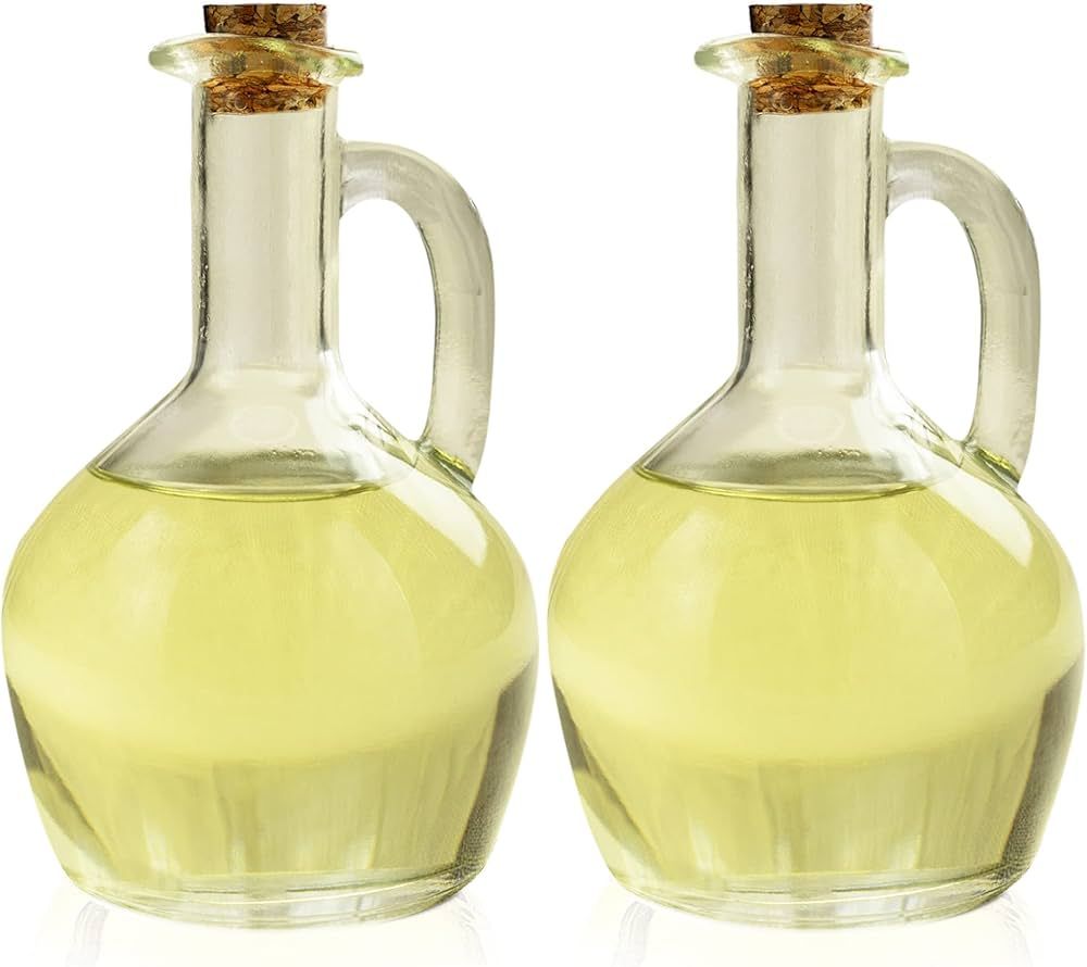 Oil Dispenser – Set of 2 12Oz Oil Bottles – Glass Cruet Bottles with Cork Ideal for Syrup, Dr... | Amazon (US)