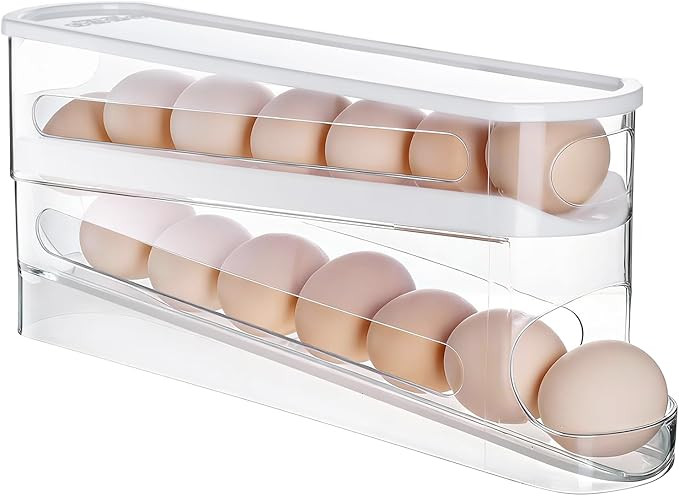 Sylphide Auto Rolling Fridge Egg Organizer, egg storage for refrigerator,Space Saving Eggs Dispen... | Amazon (US)