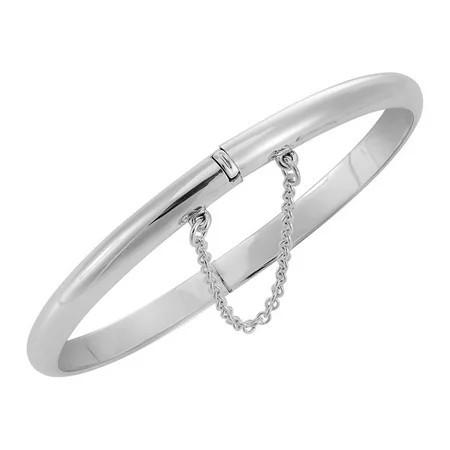 Silverly Round Hinged 925 Sterling Silver Bangles for Women Solid 925 with Chain - Classic Silver Bangle - Simple Elegant Mum Auntie Birthday Gifts - Sterling Silver Bracelet | Walmart (US)