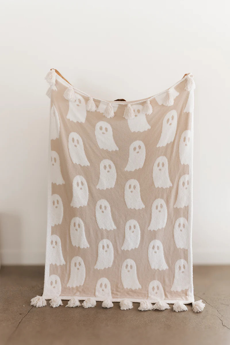 Sand and White Ghost Blanket With Tassels | Shop Staykation