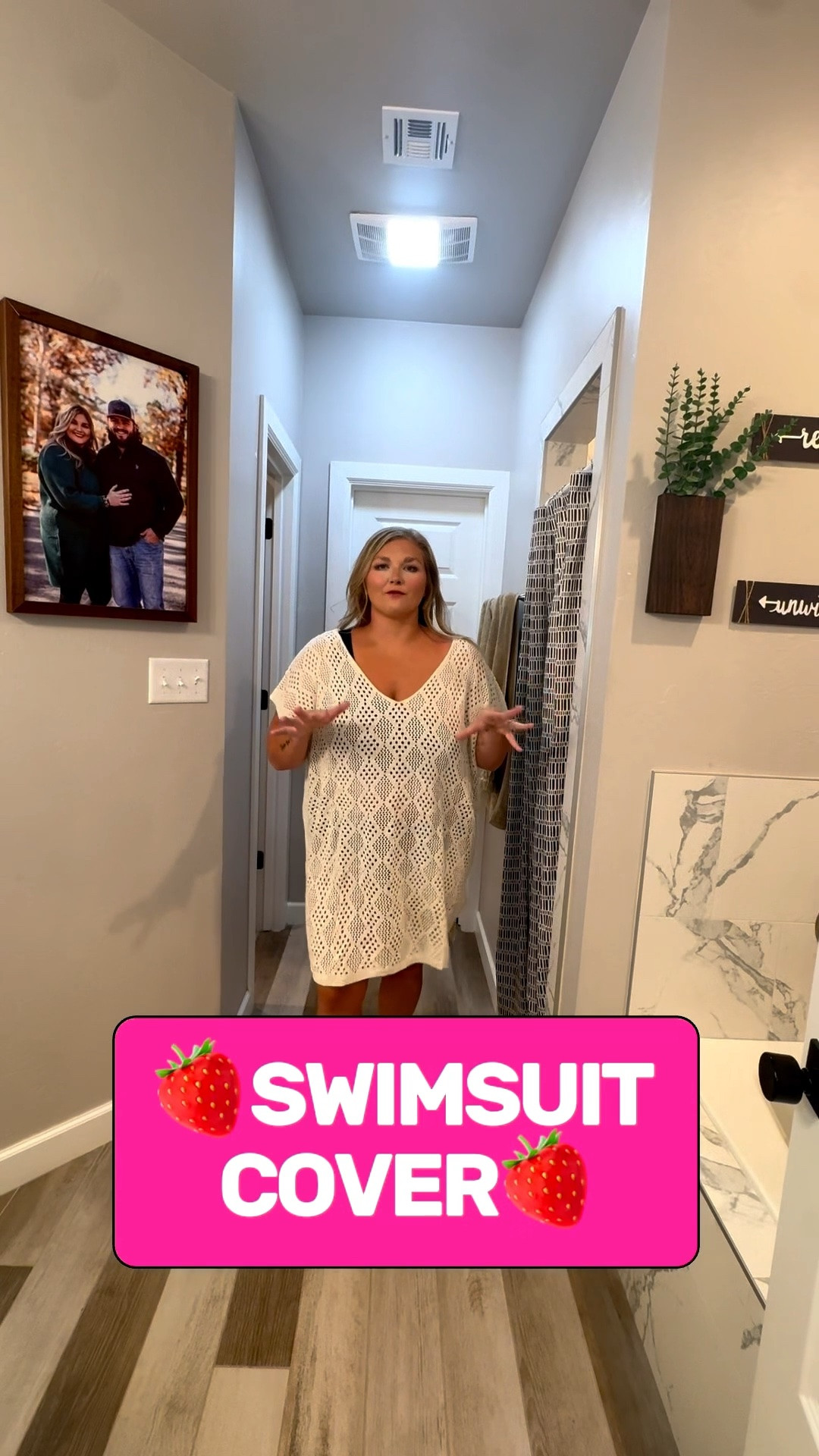 Obsessed with this swim cover 🍓🤍

#LTKSwim #LTKMidsize #LTKootd