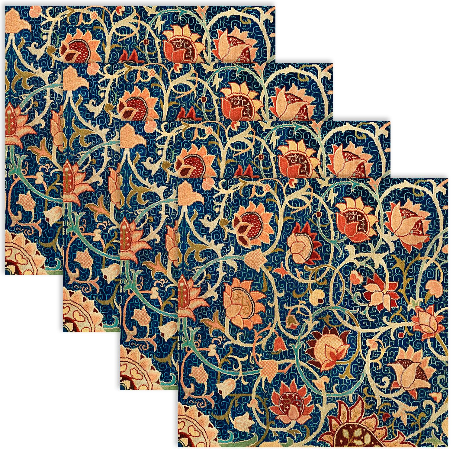 Quera 50 Pack William Morris Cocktail Napkins Vintage Floral Blue Paper Napkins Disposable Desser... | Amazon (US)