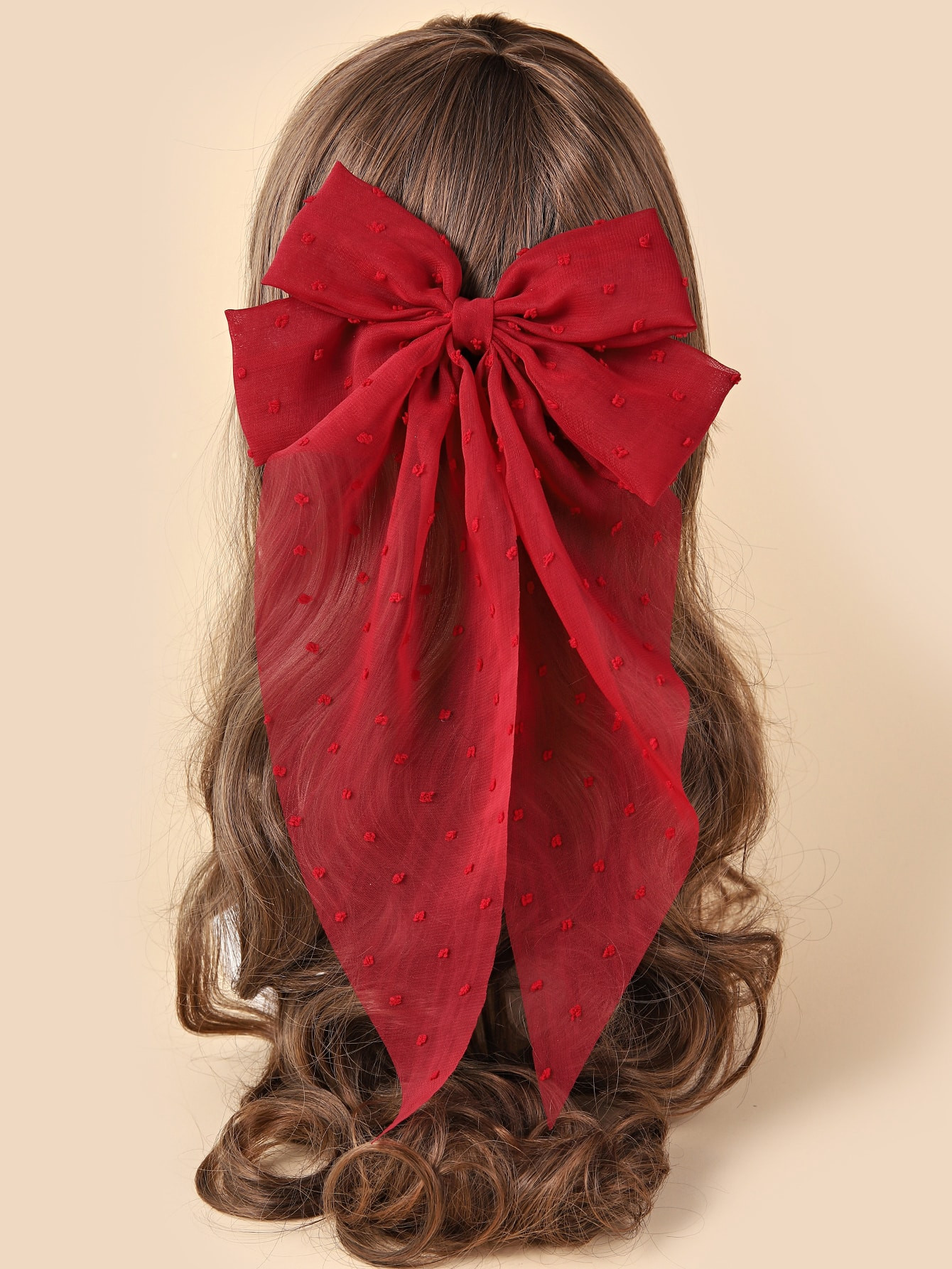 TrendsSwiss Dot Mesh Bow Decor French Clip Cute | SHEIN