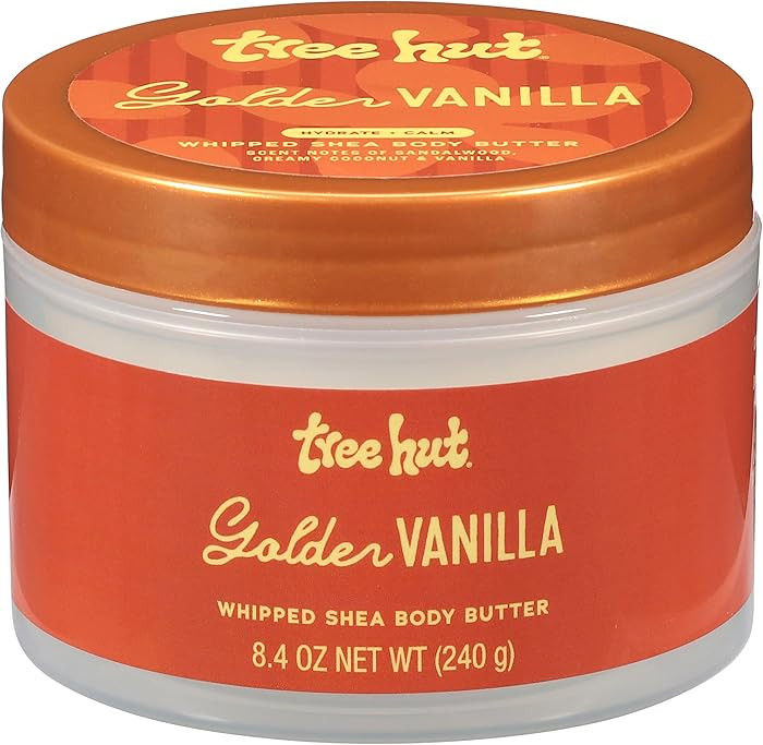 Tree Hut Golden Vanilla Whipped Shea Body Butter, Hydrating & Nourishing Body Lotion with Natural... | Amazon (US)