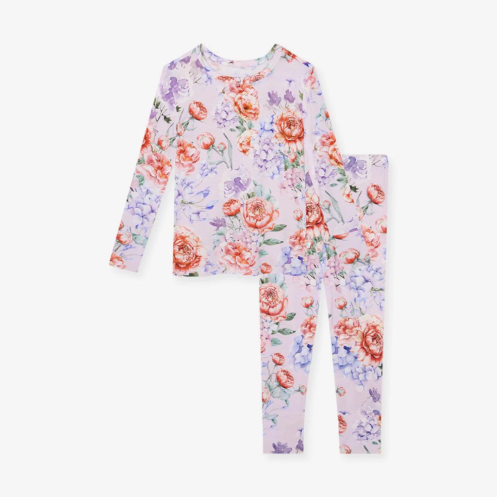 Floral Purple Long Sleeve Toddler Pajamas | Joaquina | Posh Peanut