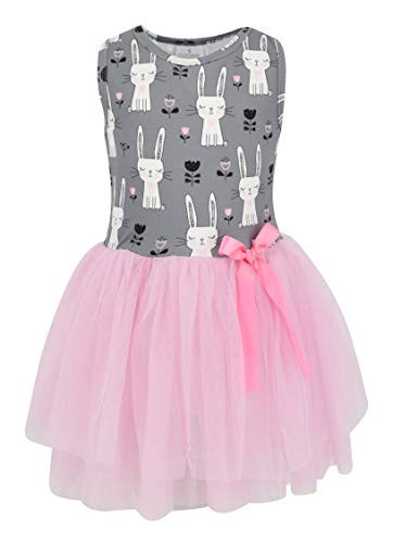 Unique Baby Bunny Tutu Easter Dresses for Girls Cute Girls Easter Dress Long Sleeve Easter Dresses for Toddlers Kids Easter Outfit (12/6XL, Grey) | Amazon (US)