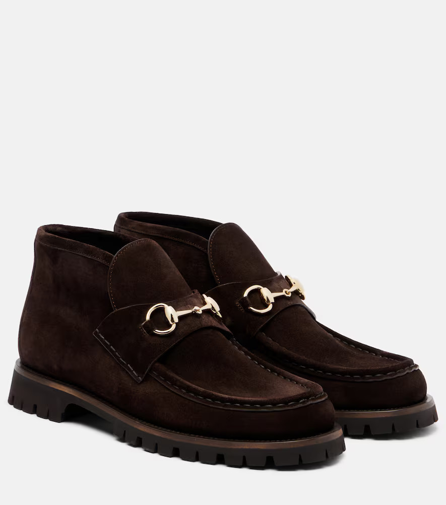 Gucci Horsebit suede ankle boots | Mytheresa (US/CA)