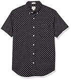 J.Crew Mercantile Men's Short Sleeve Slub Shirt in Lawn Dot, Navy Ivory, XS | Amazon (US)