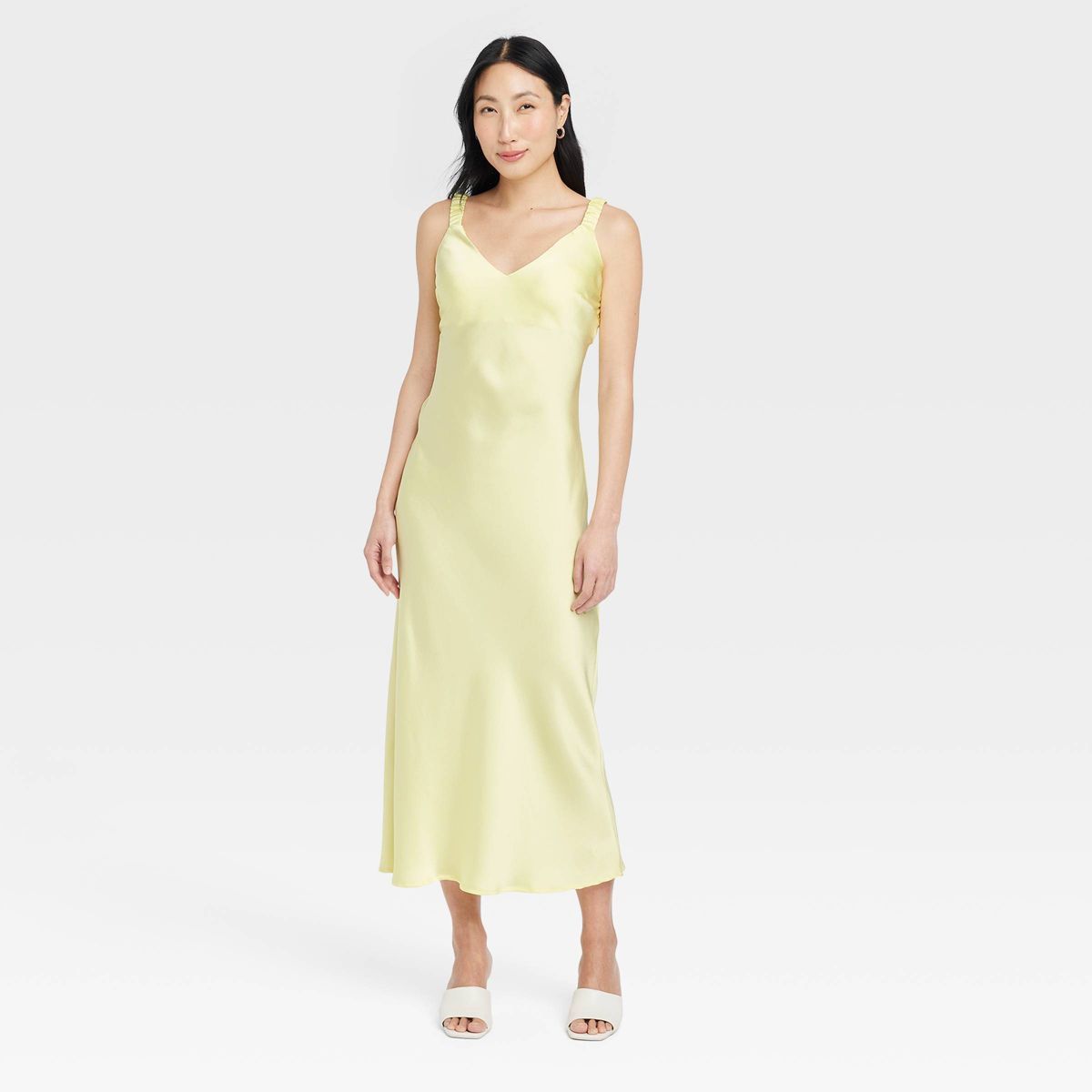 Women's Midi Perfect Slip Dress - A New Day™ Yellow XS | Target