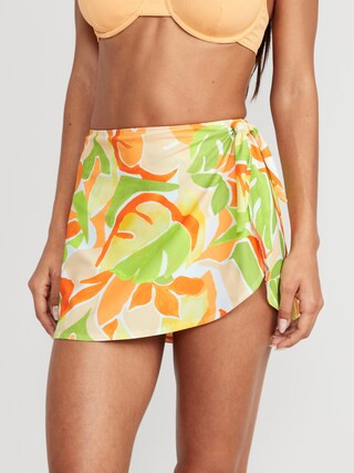 High-Waisted Wrap-Front Sarong Swim Skirt for Women | Old Navy (US)