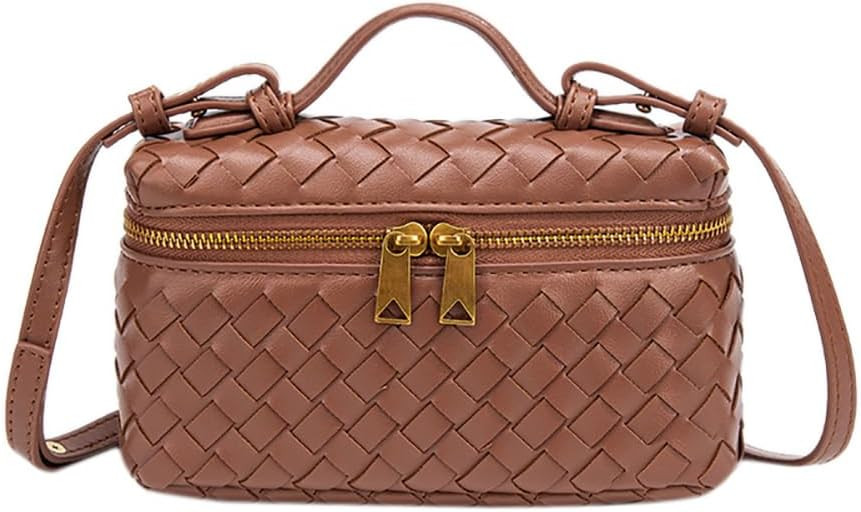 Womens Woven Crossbody Handbag Fashion Leather Top Handle Bag | Amazon (US)