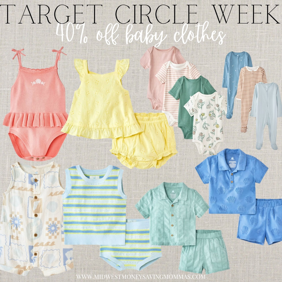 Target Circle Week 40% off baby clothes @Target 

Baby clothes summer outfits baby gift baby shower gift

#LTKmomlife #LTKSaleAlert #LTKBaby