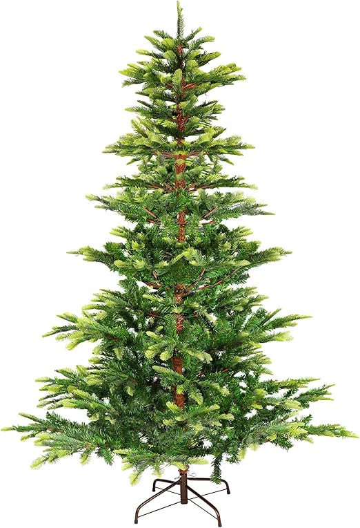 BROVIEW 6.5ft Aspen Fir Artificial Christmas Tree, Holiday Christmas Pine Trees Unlit with 903 Br... | Amazon (US)