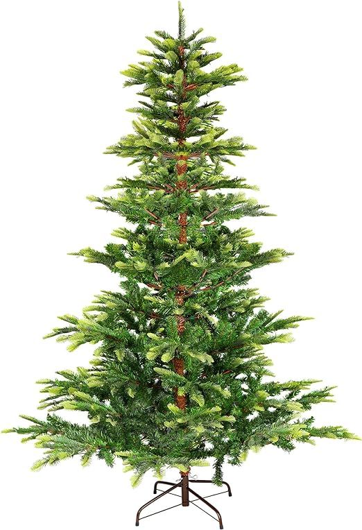 BROVIEW 6.5ft Aspen Fir Artificial Christmas Tree, Holiday Christmas Pine Trees Unlit with 903 Br... | Amazon (US)