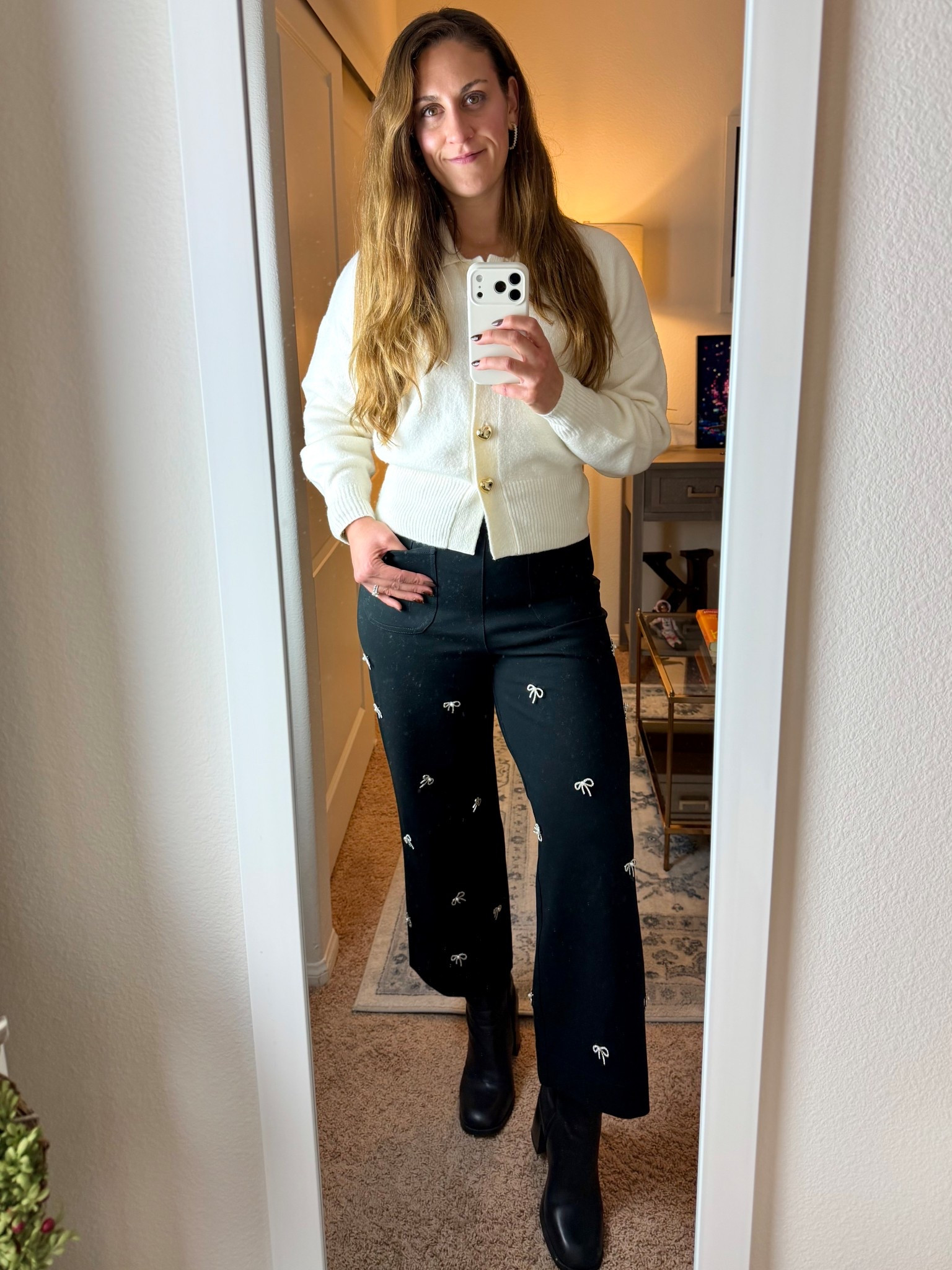 Festive little holiday fit and it’s all on sale today! 🎁

Wearing large in the top and 28 in the bottoms. 

#LTKSaleAlert #LTKHoliday #LTKCyberWeek