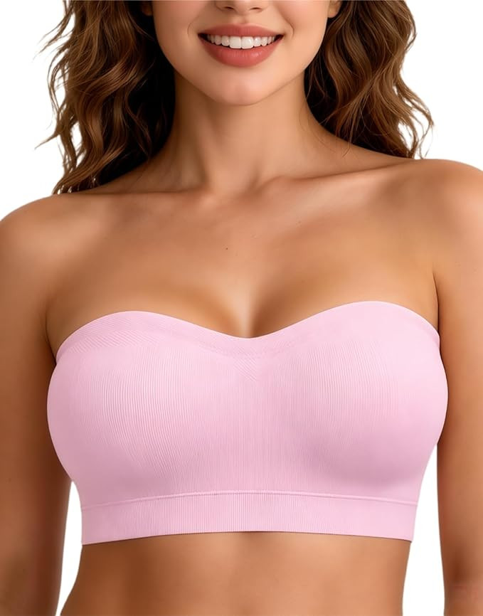 Vertvie Strapless Bra Wireless Non-Slip Push Up Bandeau Bras for Women Full Support Tube Tops Pad... | Amazon (US)