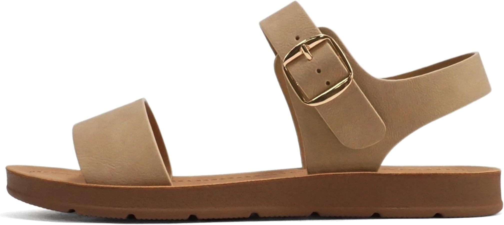 Soda PLENTY ~ Women's Strappy Ankle Wrap Buckle Fashion Flat Sandals | Amazon (US)