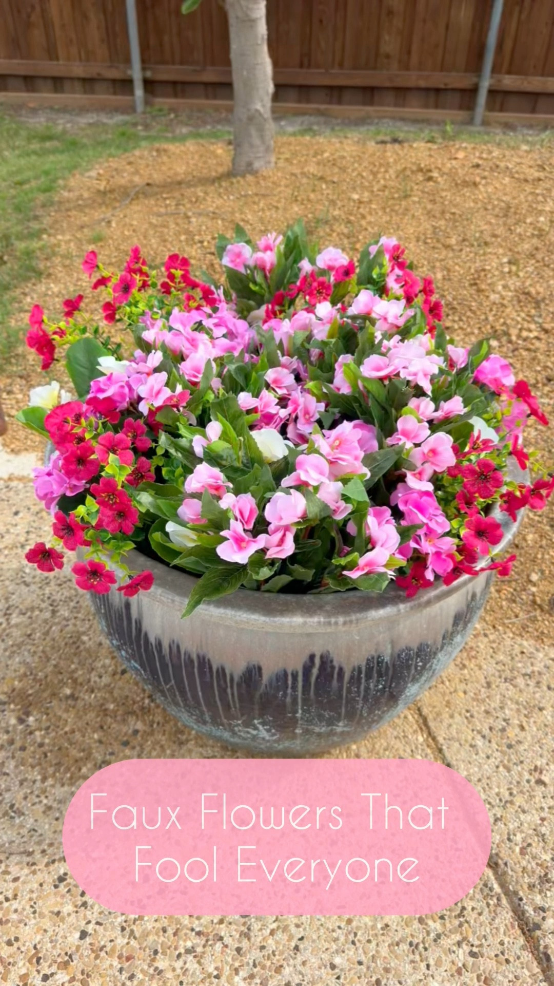 Faux flowers that totally fooled my neighbors!
These florals are a perfect solution for spring planters if you don’t want to deal with watering or replacing flowers every few weeks. I used 4 types of faux stems to build this layered outdoor look—and they’re all from Amazon!

– Pink Geranium Faux Stems
– White Pansy Stems
– Rose Red Violet Florals
– Pink Impatiens

#AmazonFinds #FauxFlowers #PlanterDecor #FrontPorchRefresh #OutdoorStyling

#LTKStyleTip #LTKSeasonal #LTKHome