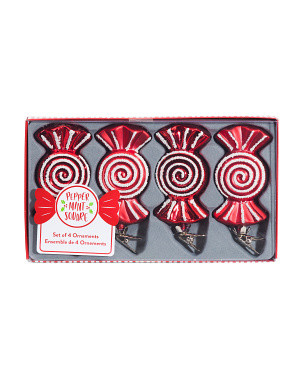Set Of 4 4in Peppermint Candy Ornaments | Pillows & Decor | Marshalls | Marshalls