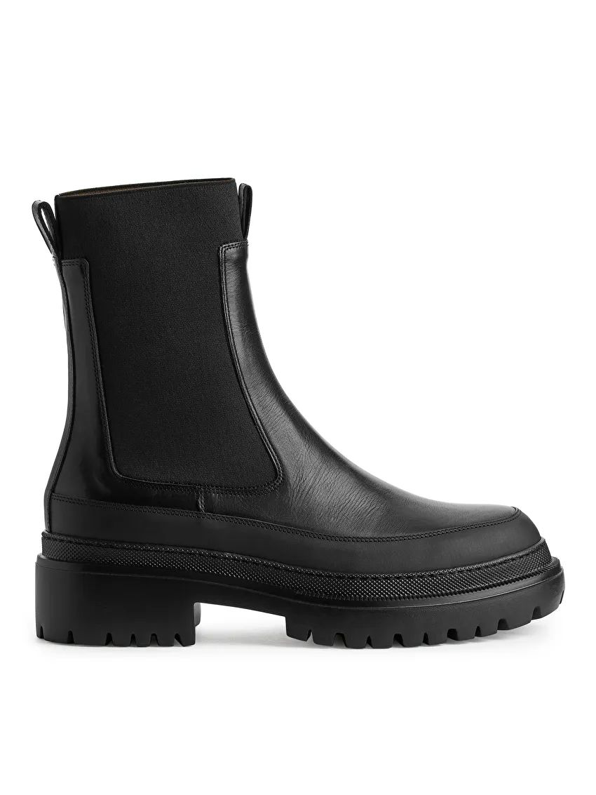 Chunky-Sole Leather Boots | ARKET (EU)