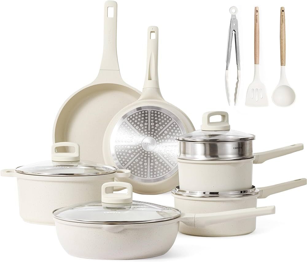 CAROTE Pots and Pans Set, 14pcs Kitchen Cookware Sets, Induction Pots and Pans Nonstick, Cooking ... | Amazon (US)