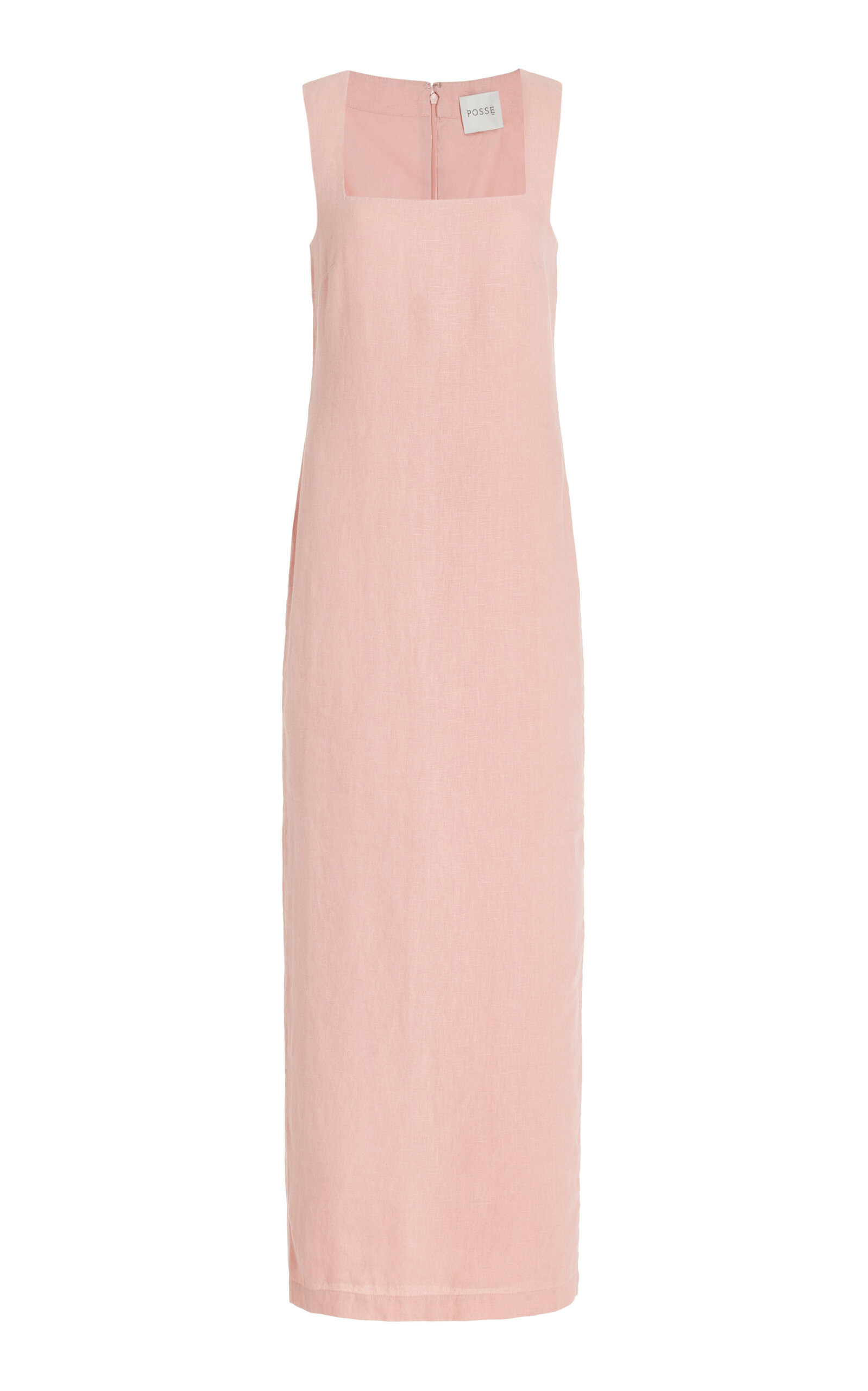 Posse - Exclusive Alice Linen Midi Dress - Pink - S - Moda Operandi | Moda Operandi (Global)
