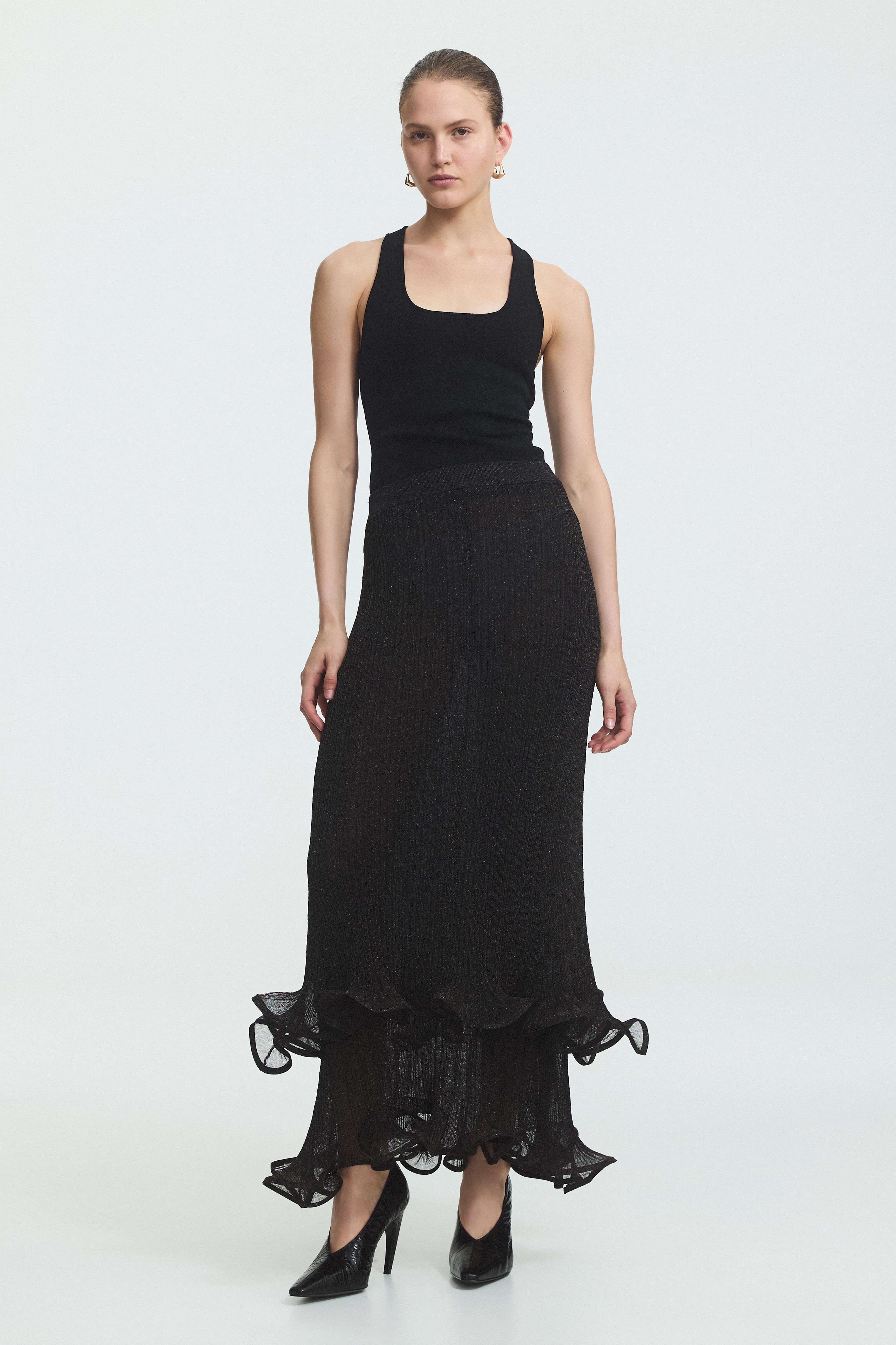 Agata Ruffle Knit Midi Skirt | aje. (Australia)