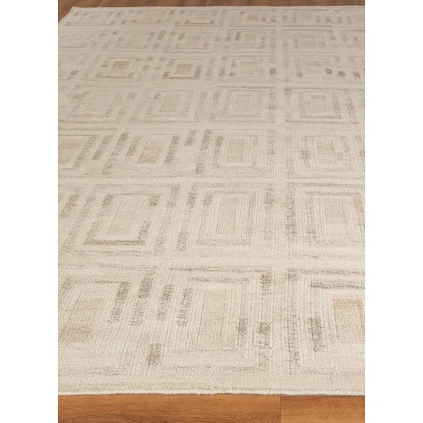 Scandinavian Geometric Handmade Ivory/Gray Area Rug | Wayfair Professional